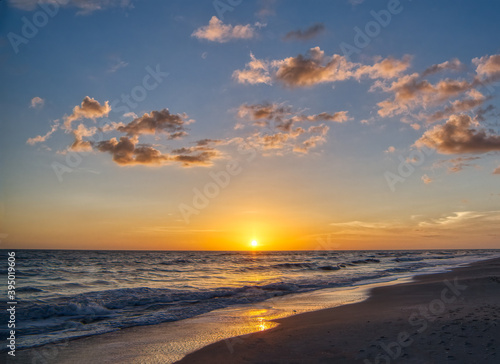 Sunset oiver the Gulf of Mexico from Sanibel Island Florida in the United States