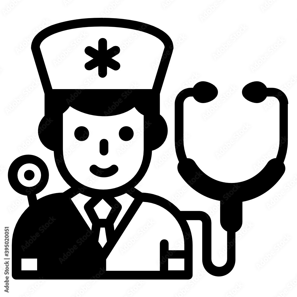 Glyph design of doctor icon, medical assistant
Glyph design of doctor icon, medical assistant
