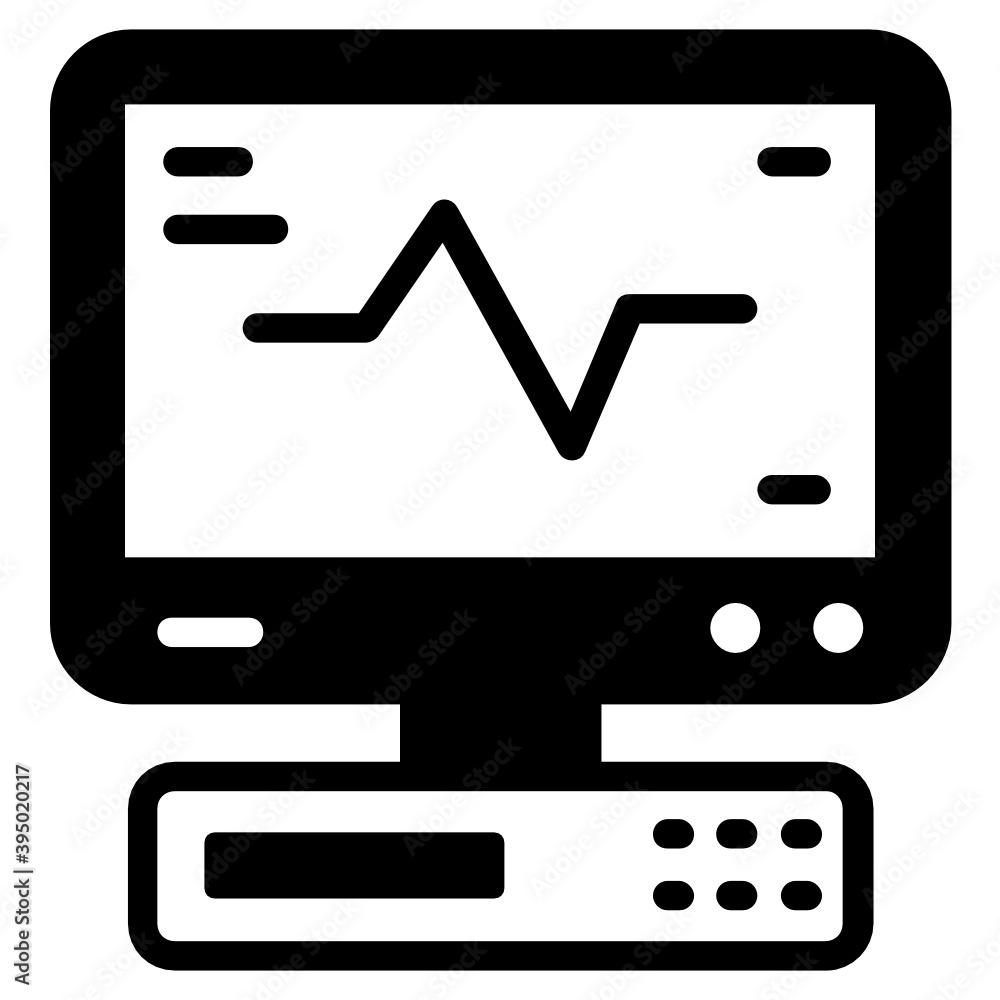 Cardiographic monitoring, ecg icon in solid design
Cardiographic monitoring, ecg icon in solid design