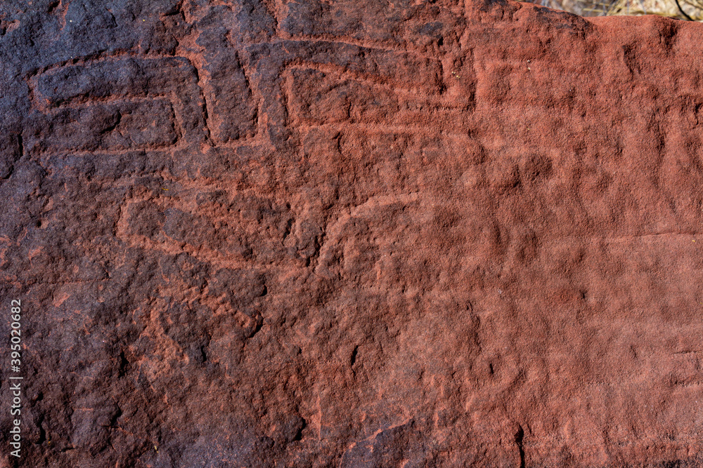 Petroglyphs in Argentina. Stone carved thousands of years ago by early humans.