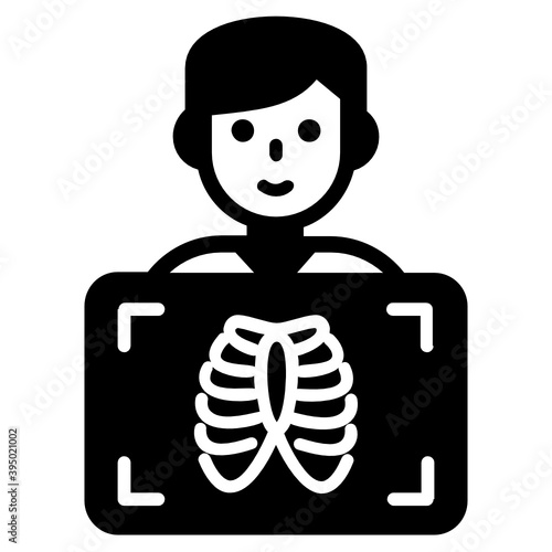 
A glyph design of x ray, radiography icon
