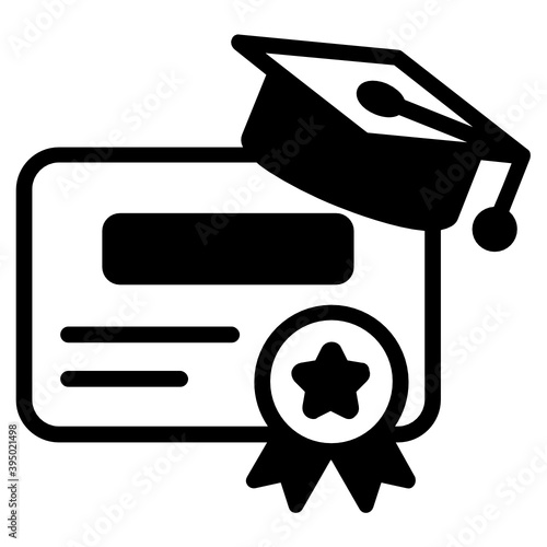 
A certified diploma filled icon
