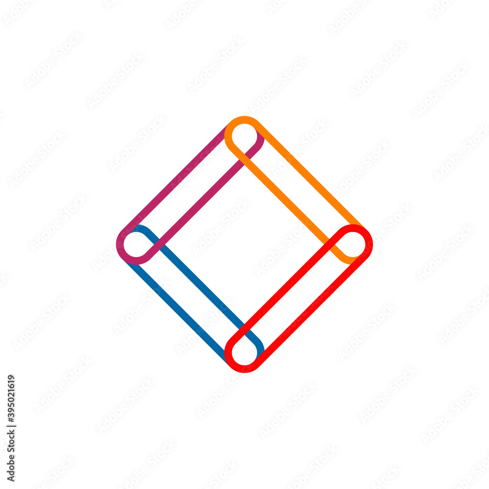 Rhombus shape icon logo design template Rhombus shape icon logo design template