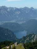 Alpsee lake from Tegelberg mountain, Bavaria, Germany
