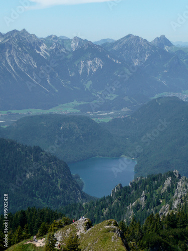 Alpsee lake from Tegelberg mountain, Bavaria, Germany