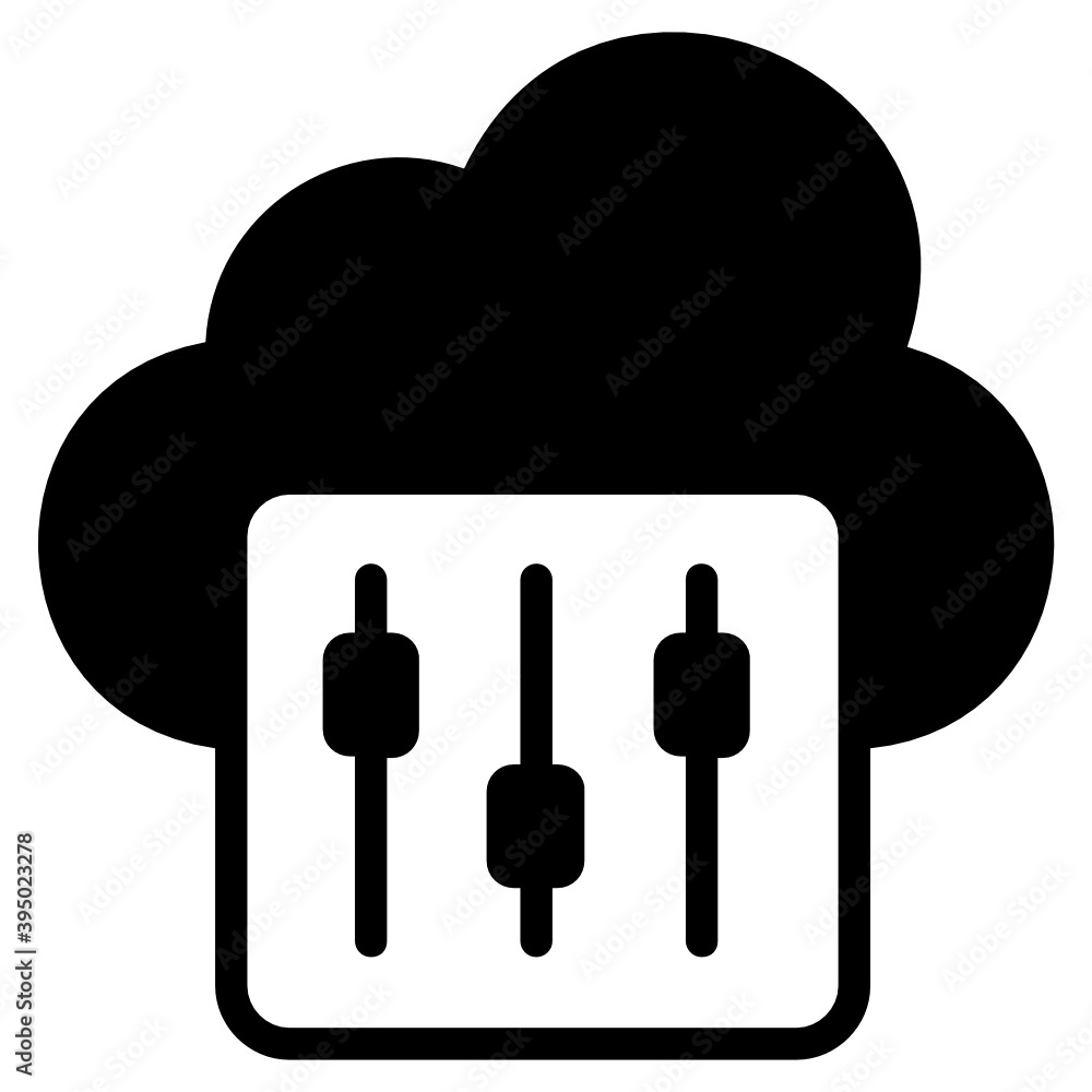 Cloud with volume equalizer showing concept of cloud control icon
Cloud with volume equalizer showing concept of cloud control icon