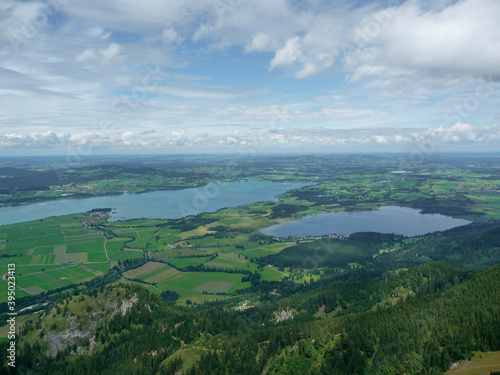 Mountain panorama from Tegelberg mountain, Bavaria, Germany