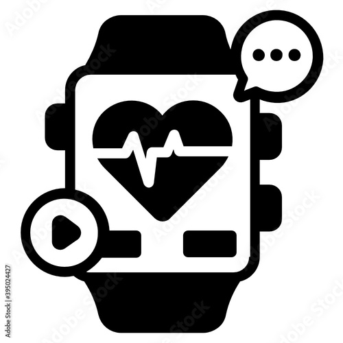 
A trendy vector of smartwatch in editable style 
