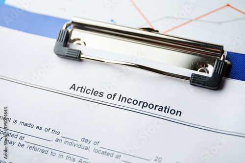 The document Articles of Incorporation is ready for signing