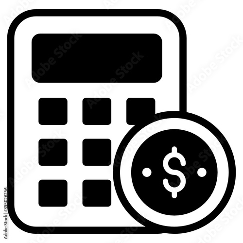 
Trendy editable icon of money calculation, filled vector 
