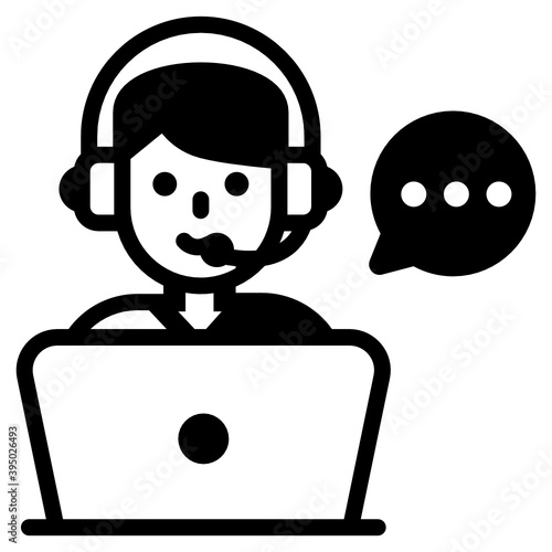 
An icon design of customer support, filled vector style
