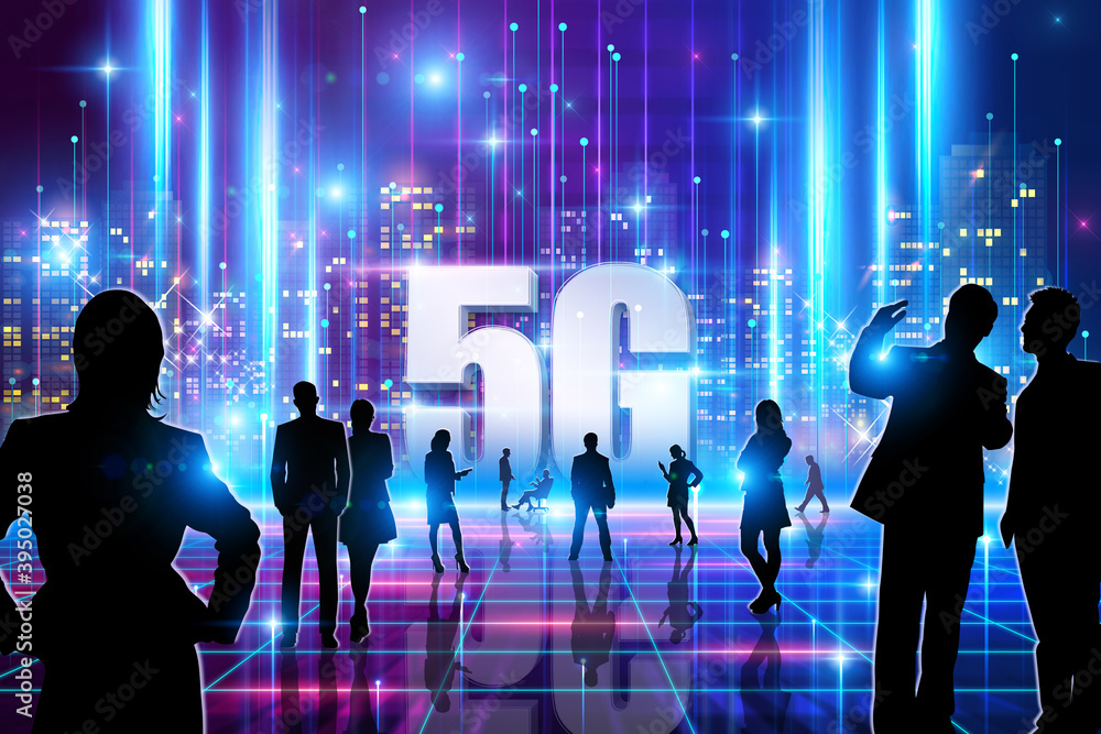 5G conceptual technologies background - illustration 5G conceptual technologies background - illustration