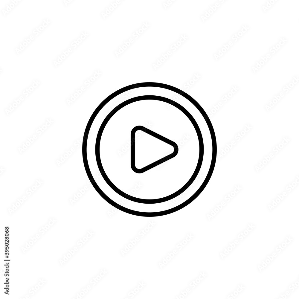 Play Button icon is black on a transparent background. Vector round symbol audio and video player Play Button icon is black on a transparent background. Vector round symbol audio and video player