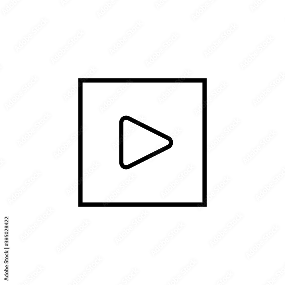 Play Button icon is black on a transparent background. Vector round symbol audio and video player Play Button icon is black on a transparent background. Vector round symbol audio and video player