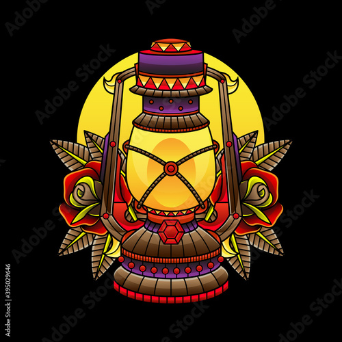 traditional oil lamp tattoos