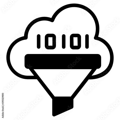
Trendy design of cloud filter binary, cloud mining icon
