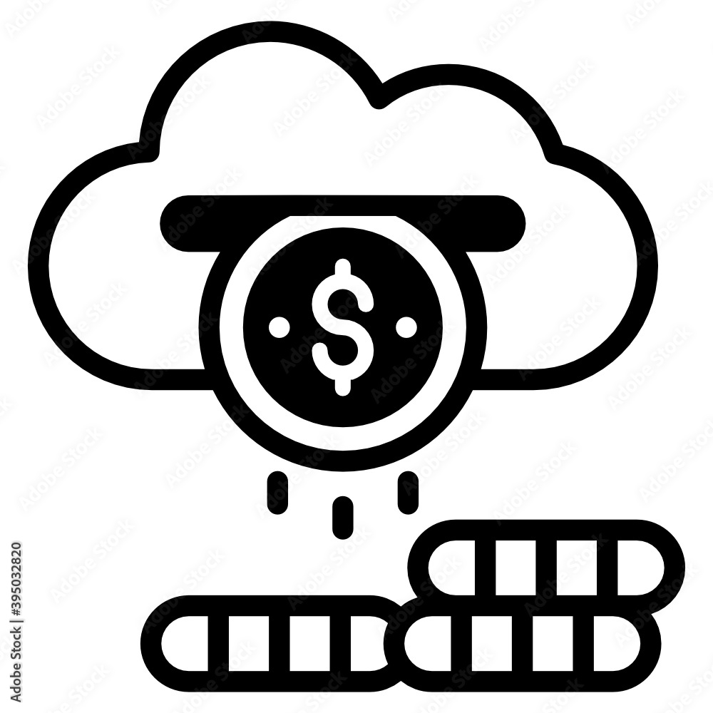 Cloud money icon in editable style, cloud with dollar
Cloud money icon in editable style, cloud with dollar