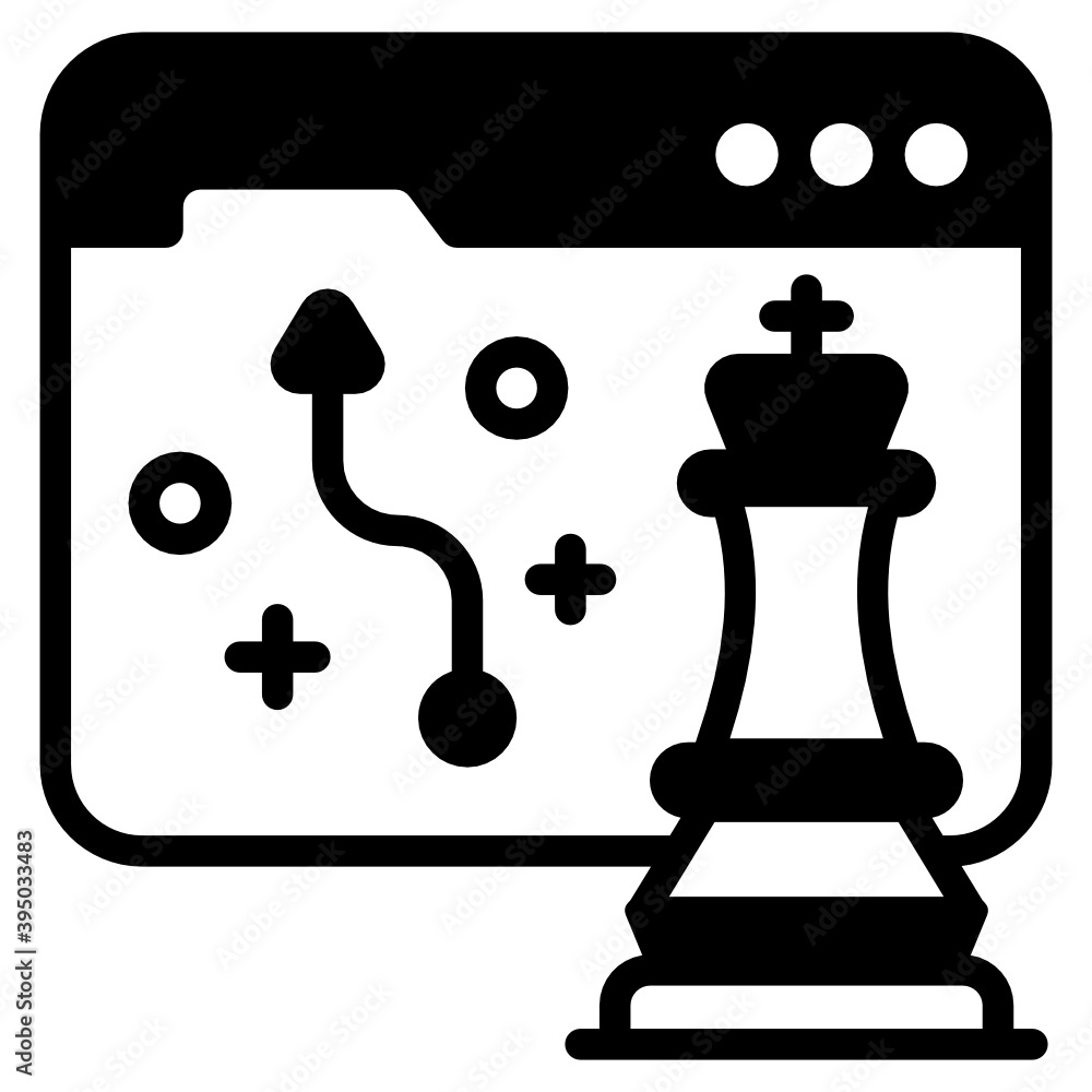 Marketing strategy icon, bar chart with chess piece
Marketing strategy icon, bar chart with chess piece