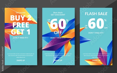 Flash sale discount banner template promotion, end of season special offer banner, template design for media promotions and social media promo, vector illustration.