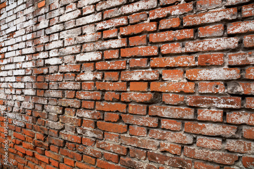 The broken and mottled walls look very dangerous