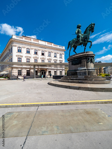 Archduke Albrecht Monument, statue, in front of Albertina Art Museum, Vienna, Austria