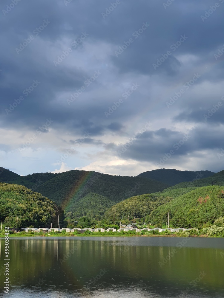 lake and rainbow