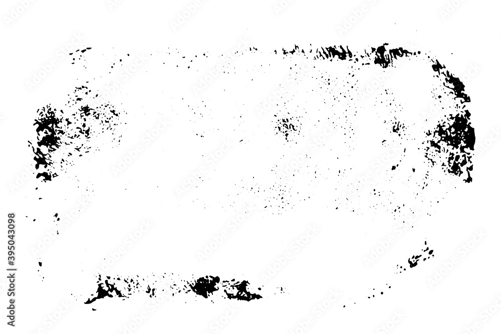 Obraz premium Grunge black textured brush as square shape on white background (Vector)