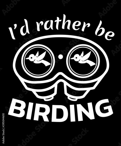 Bird And Binoculars For Bird Watching With A Silhouette Vector