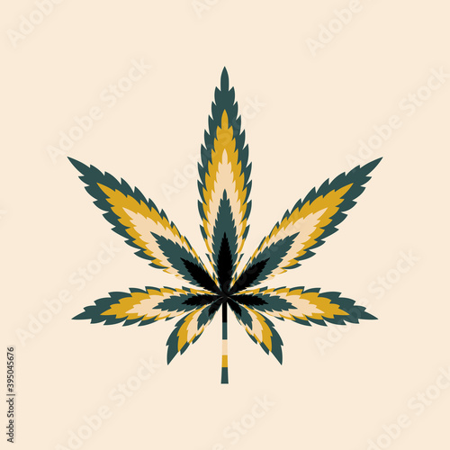 Marijuana leaf or cannabis leaf weed icon