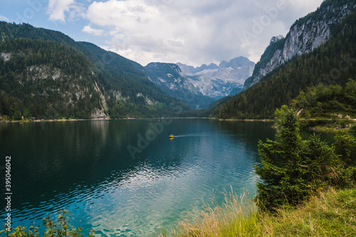 Gosau lake and Dachstein massif, beautiful touristic destination in Austrian Alps