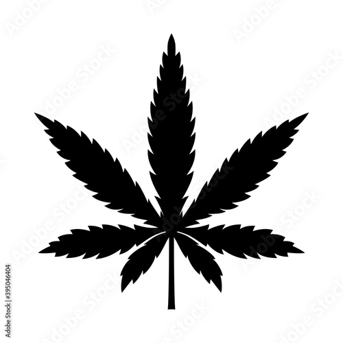 Marijuana leaf or cannabis leaf weed icon