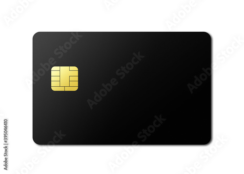 Black credit card on a white background photo