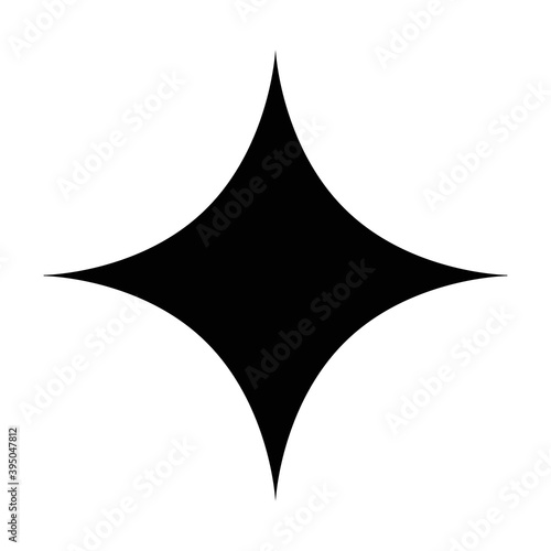 star of 4 points silhouette style icon vector design
