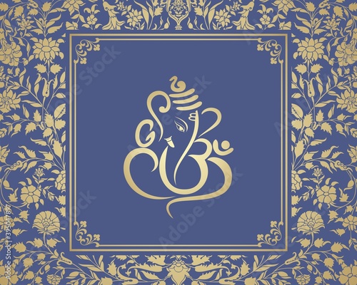 Ganesha, wedding card, royal Rajasthan, India	