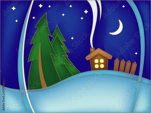 Greeting card for the new year and Christmas holidays