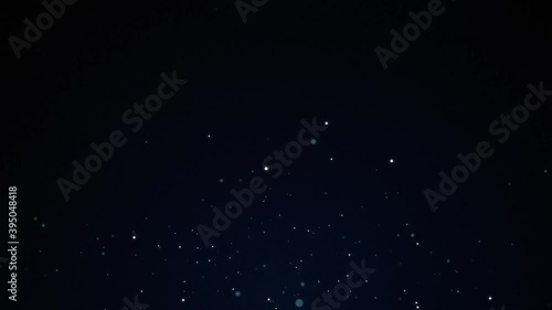 Floating dust particles shimmering on a blue background, bokeh abstract background