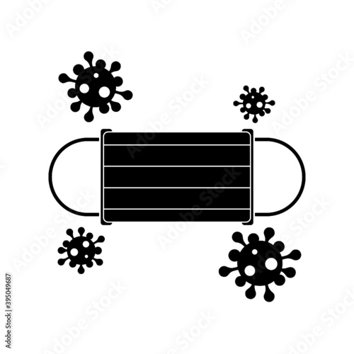 Mask prevention virus icon. Medical mask icon isolated on white background