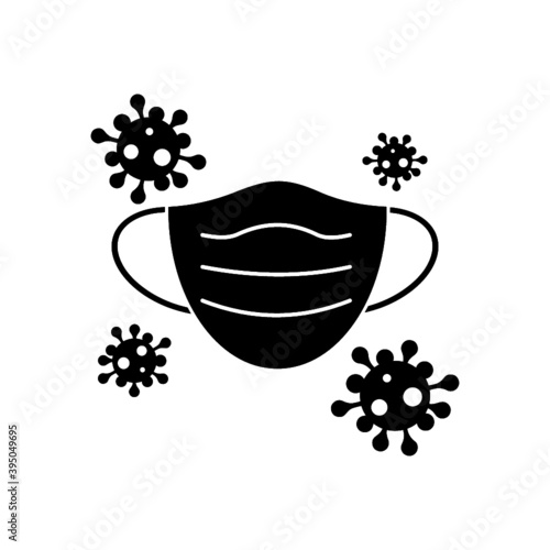 Mask prevention virus icon. Medical mask icon isolated on white background