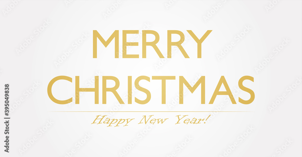 Postal de navidad de letras doradas.
