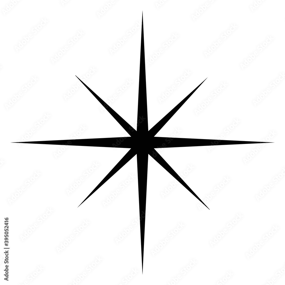 star of 8 points silhouette style icon vector design star of 8 points silhouette style icon vector design