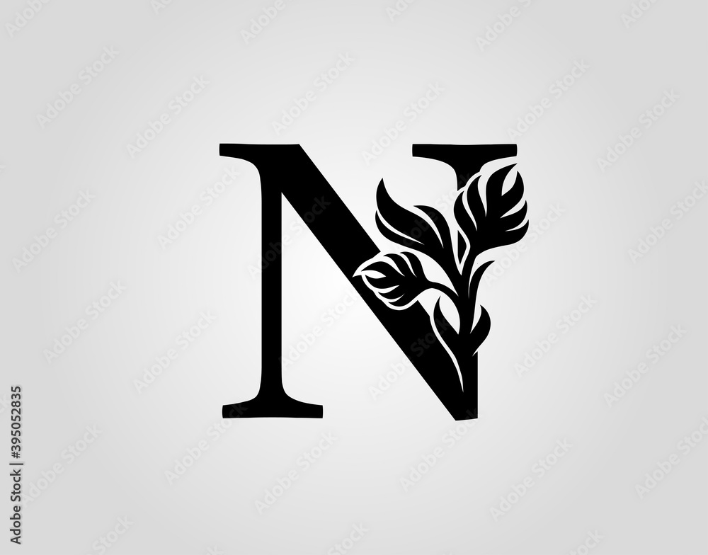 Initial letter N luxury beauty flourishes ornament logo vector template. Initial letter N luxury beauty flourishes ornament logo vector template.