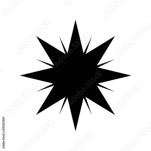star with lines silhouette style icon vector design