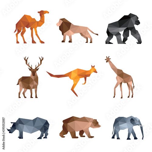 Zoo animal low poly design