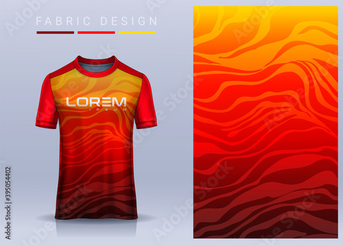 Fabric textile for Sport t-shirt ,Soccer jersey mockup for football club. uniform front view.