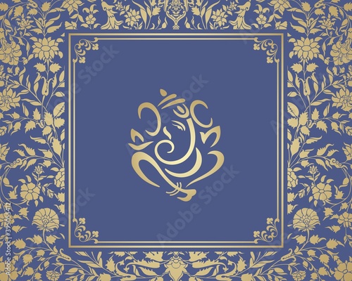 Ganesha, wedding card, royal Rajasthan, India	