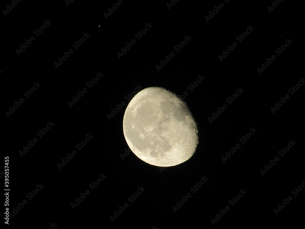 Naklejka premium The Moon with Mars visible