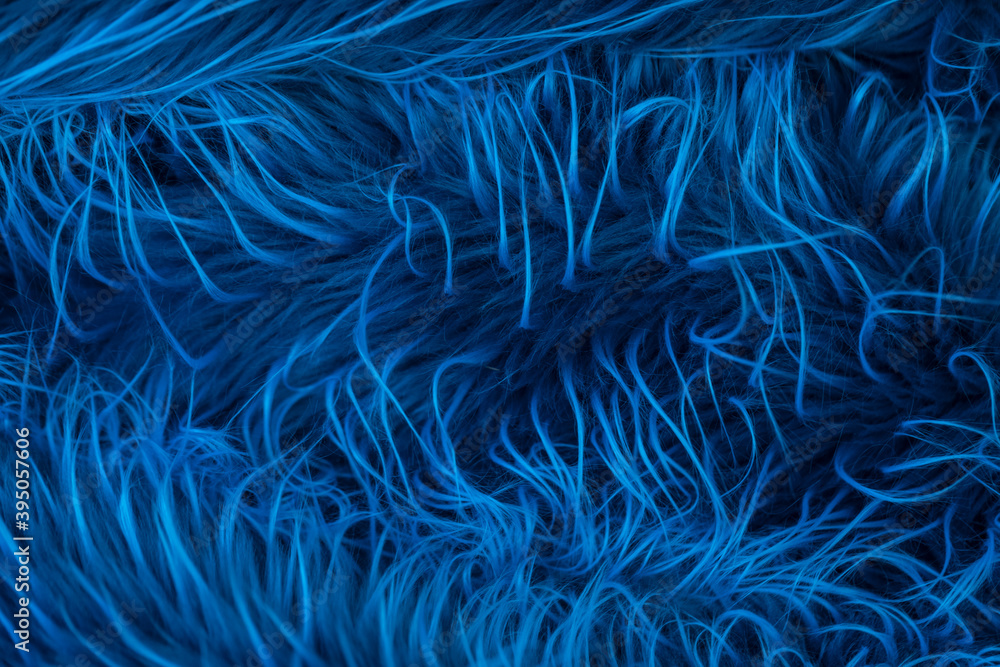 Blue marine like fur cloth