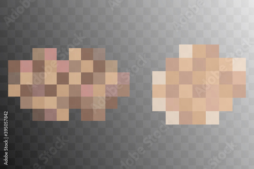 Censored on transparent background. Color pixel background. Abstract pattern. Stock image.