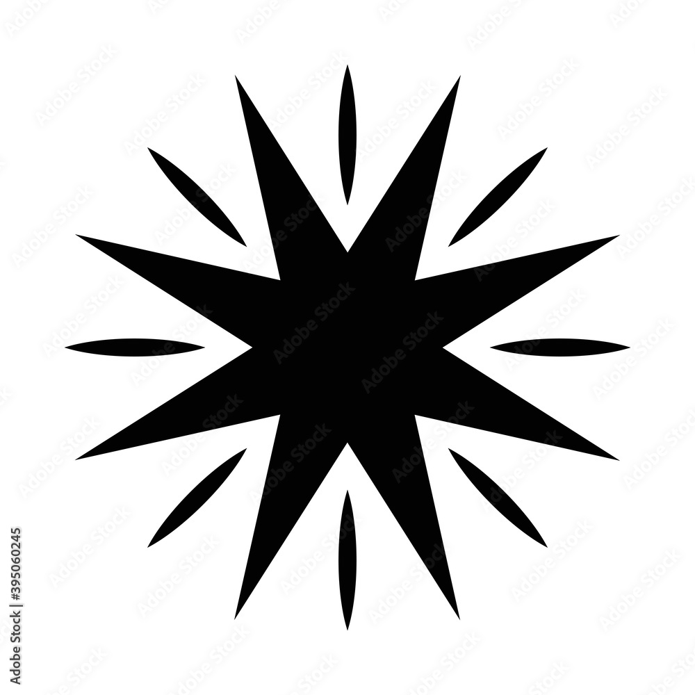 star with 8 points and lines silhouette style icon vector design star with 8 points and lines silhouette style icon vector design