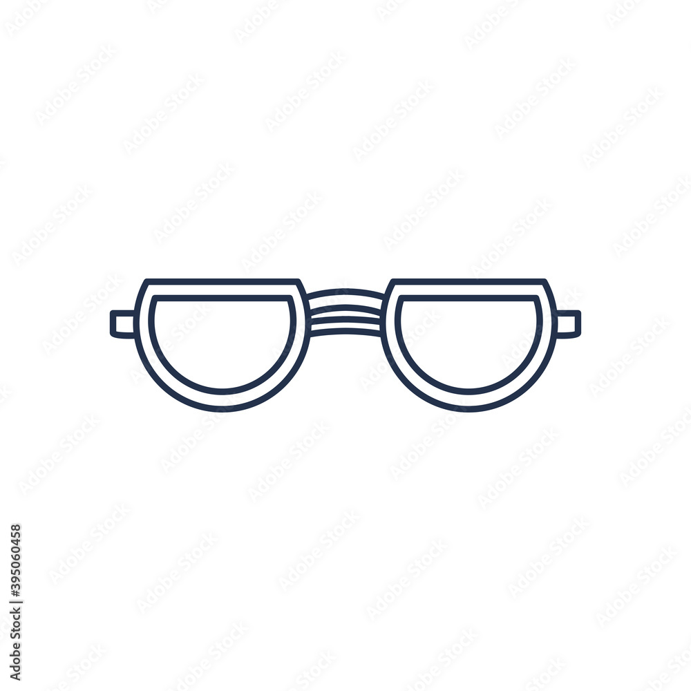 Fototapeta premium glasses with modern frames, line style on white background